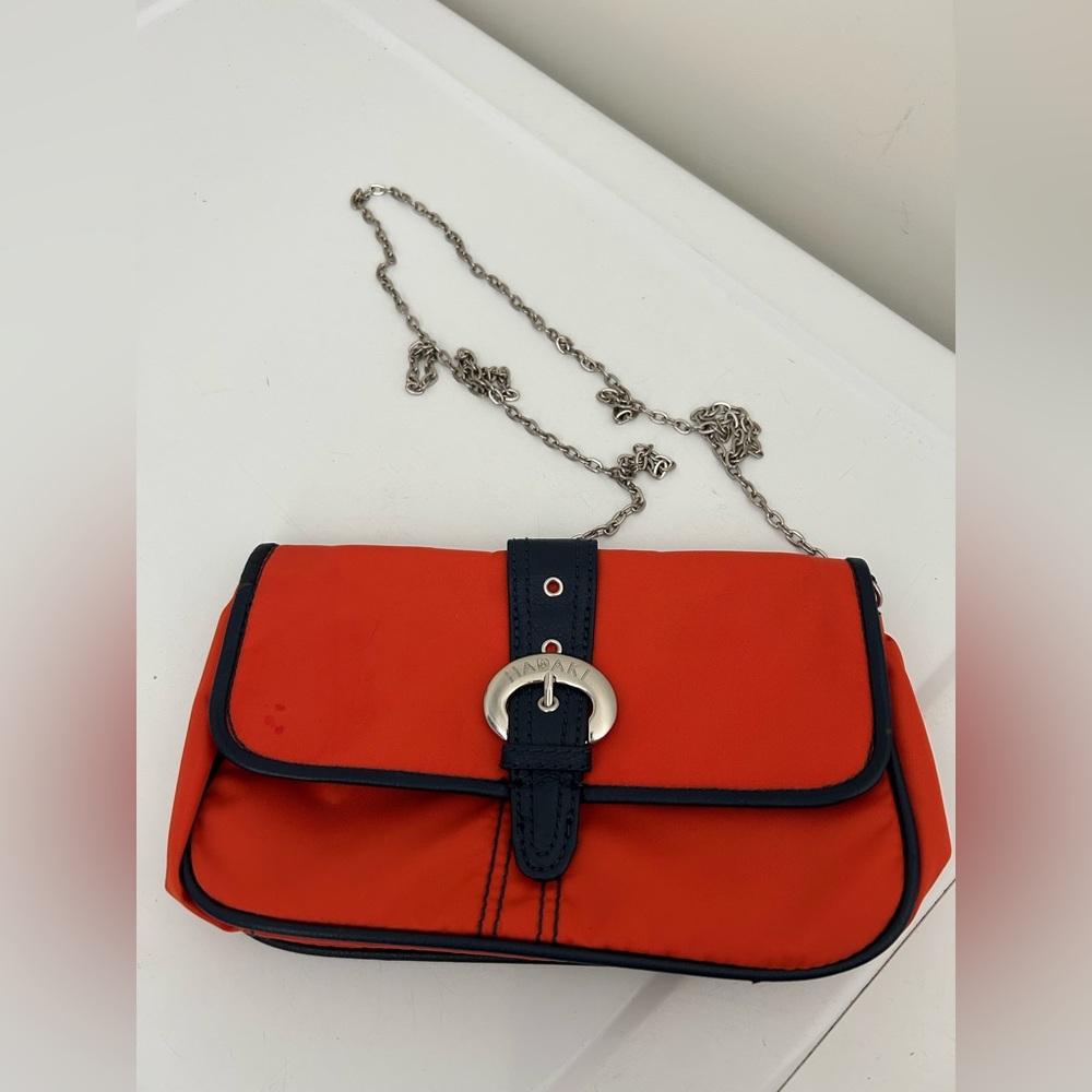 Hadaki Crossbody Bag Orange Navy Blue